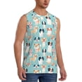 thumbnail image 2 of Fotbe Colorful Dog Men's Camiseta sin Mangas Estampada para Hombres, Playera Casual para Gimnasio, Entrenamiento, Playa-Medium, 2 of 7