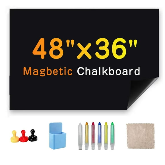 Babenoun Chalkboard Wallpaper Stick and Peel, 36" x 48" Magnetic Chalk Board Contact Paper with Adhesive on Wall for School, Office, Kitchen Fridge, Kids Drawing wit