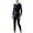 Black, variant on QSAWXQZ Men's 2PC Thermal Long Underwear Top and Pants Set Crew Neck Long Sleeve Thick Fleece Lined Stretch Winter Base Layer XL