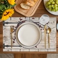 thumbnail image 4 of Texas Star Vintage Placemats Set of 4, Red Retro Berry Beige Wooden Placemats for Dining Table, Place Mats for Kitchen Tabletop, Waterproof Wipeable Dining Table Mats Set, 4 of 9