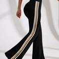 thumbnail image 4 of Cutuoiiu Women's High Waisted Flare Pants Side Stripe Design Casual Trousers for Daily Active Wear Gifts, 4 of 9