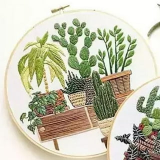 Embroidery Kit for Beginners Adults, Floral Plant Pattern,Cross Stitch Kits  Set,DIY Embroidery Starter Kits,Easy for The Embroidery Beginners to Learn  