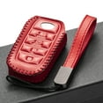 thumbnail image 5 of Vitodeco Genuine Leather Smart Key Fob Case Cover Protector Compatible with Toyota Land Cruiser, 4Runner, RAV4, Camry, Highlander 2019-2025 (4-Button, Red), 5 of 6