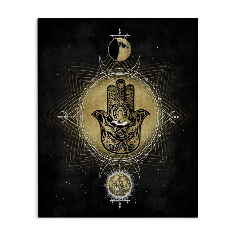 Stupell Geometric Hamsa & Evil Eye Canvas, 30x40 photo 1