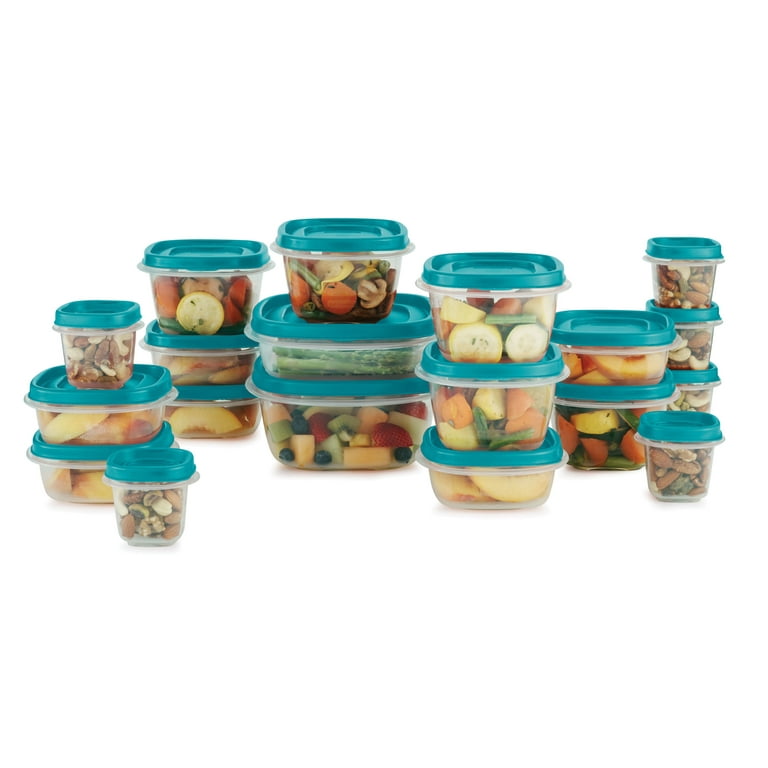 Rubbermaid Easy Find Vented Lids Food Storage Containers, 38-Piece Set,  Teal 