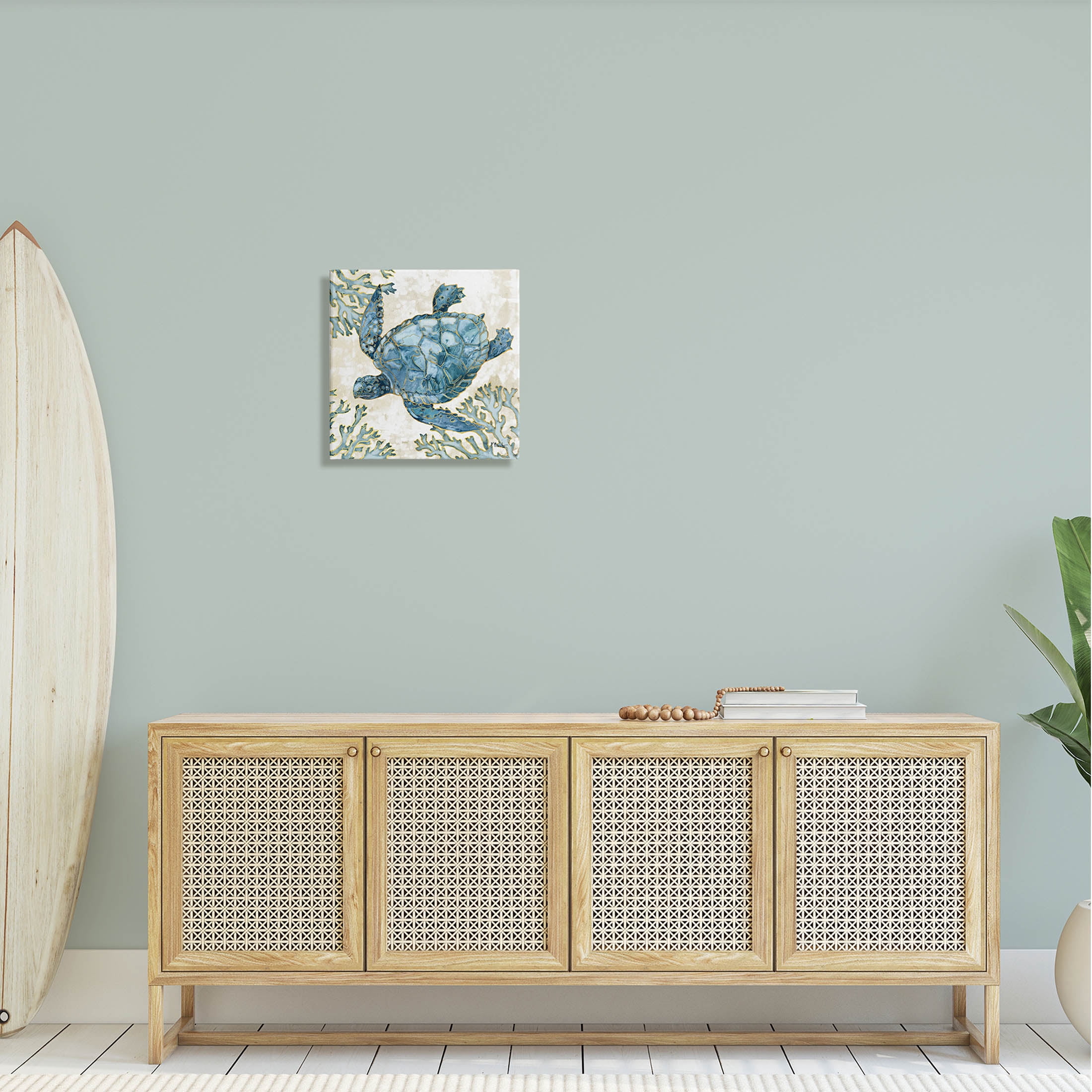 Stupell Industries Playa Sealife Blue Sea Turtle Graphic Art Gallery Wrapped Canvas Print Wall Art, Design by Paul Brent