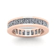 thumbnail image 3 of Natural 3.90Ct Princess Cut Diamond Classic Channel Set Women's Anniversary Wedding Eternity Band Ring Solid 14k Rose Gold G-H I1, 3 of 3