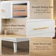 thumbnail image 2 of 5 Drawer Wood Dressers, Wide Chest of Drawers with Gold Handles, Accent Furniture for Living Room, White, 2 of 7