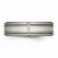 thumbnail image 3 of Two-Tone Titanium Ring Band Wedding Sterling Silver Ridged, 3 of 6
