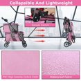 thumbnail image 4 of Dkelincs Double Tier Dog Stroller Cat Stroller Travel Folding Pet Stroller 4 Wheels Jogger Stroller with Removable Pad & Cup Holder, Pink, 4 of 7