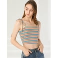 thumbnail image 2 of Top Sin Mangas Allegra K Verano Lazo a Rayas Arcoíris Mujer Multicolor Azul L, 2 of 6