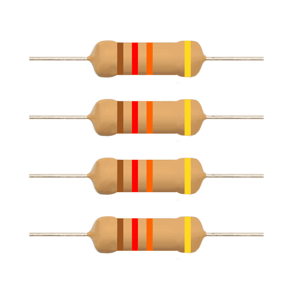E5-Electronics Resistor Carbon Film 12k Ohm 1/4 Watt 20 Count