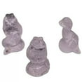 thumbnail image 3 of HLONK Natural Quartz Crystal Gemstone Snake Carved Healing Mini Reiki Serpent Statue-Rose quartz, 3 of 6