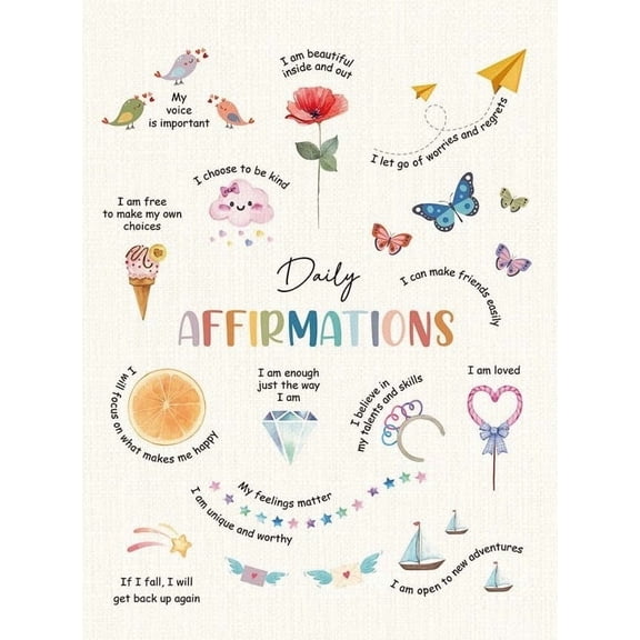 Therapy Office Decor, Positive Affirmation Poster Affirmation Posters, Positive Self Talk, Therapy Wall Art Decoration, School Psychology, Psychotherapy Posters
