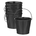 thumbnail image 1 of Paquete de 6 Cubos de Metal Pequeños con Asa, Cubos Galvanizados de 12x10cm, Cubos de Metal Pequeños con Asa [Negro], 1 of 6