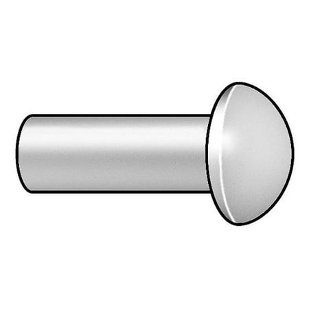 

ZoroSelect Solid Rivet Round Head 0.1875 in Dia. 2 in L Stainless Steel Body 25 PK