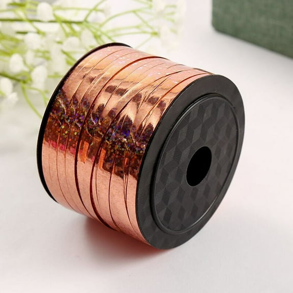 XmhyTop 100 Yard Brown Ribbon, Shiny Metallic Curling Ribbon for Gift Wrapping, Balloon Ribbon, Laser Ribbon, Curly Ribbon for Christmas, Valentine's Day, Birthday