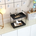 thumbnail image 3 of 2-Tier Standing Rack, KINGBERWI Bathroom Countertop Storage Shelf Cosmetic Organizer Holder Kitchen Spice Rack, Black, 3 of 7