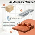 thumbnail image 7 of Kosynda 77"W Convertible Sleeper Sofa Bed with Fixed-Shape Frame, Folding Floor Sofa Couch with Chenille Armrests for Living Room, Small Space Apartment, Office (Orange), 7 of 7