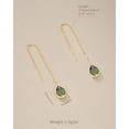 thumbnail image 2 of SNGIA 18K Gold Plated Threader Dangle Earrings for Women with Olive Teardrop Stone, 2 of 4