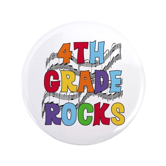 CafePress - Bright Colors 4Th Grade 3.5&Quot; Button - 3.5" Button
