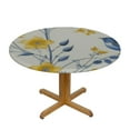 thumbnail image 3 of JEUXUS Daisy Lavender Floral Tablecloth Round Table Cover, Watercolor Wildflowers Waterproof Table Cloth Cover, Round Polyester Tablecloth for Outdoor Picnic Camping and Indoor Kitchen Dining Party, 3 of 7