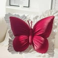 thumbnail image 5 of Surpdew Holiday Decor Christmas Butterflys Throw Pillow Butterflys Shaped Decorative Pillow For Sofa Couch Bed Velvet Lumbar Support Cushion For Office Chair Car Seat Red, 5 of 7