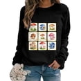 thumbnail image 2 of Blmnix Graphic Workout Shirts Pullover Cotton T-shirt Crew Neck Long Sleeve Country Tops for Women,S, 2 of 5
