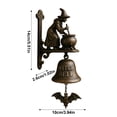 thumbnail image 2 of Retro Iron Witch Doorbell Halloween Decorative Hanging Bell for Outdoor Porch Garden and Front Door Entrance Gothic Style Metal Ornament, 2 of 3
