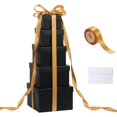 thumbnail image 1 of Cajas de regalo CHARMGIFTBOX, paquete de 5 unidades, negras, con cinta, 1 of 6