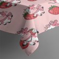 thumbnail image 3 of Pink Cow Strawberry Scarf Pattern Rectangle Tablecloth 60"x84",Waterproof Polyester Rectangle Table Cloth, Wipeable Spillproof Polyester Tablecloth for Dining, Camping, Indoor and Outdoor, 3 of 5