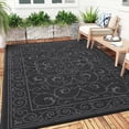 thumbnail image 6 of Garvee 9'x18' Outdoor Rug Waterproof Plastic Straw Rug, Reversible Outside Carpet UV Resistant Modern RV Mat for Backyard Garden Deck Poolside, Black, 6 of 6