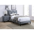 thumbnail image 5 of Miekor Furniture Grey Color Velvet Gorgeous 1pc Nightstand Bedside Table 2x Drawers Bedroom Furniture Sleek Design Tempered Legs B5A3790, 5 of 9
