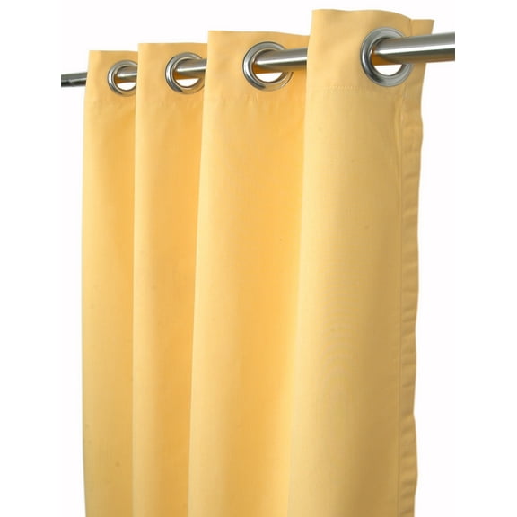 Sunbrella Canvas Buttercup Indoor/Outdoor Curtain Panel by Sweet Summer Living, 50" x 120" with Stainless Steel Grommets