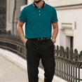 thumbnail image 2 of HAJWOH Polo Shirts for Men Dressy Casual Button Collared Golf T Shirt Classic Solid Color Business Summer Blouses, 2 of 7