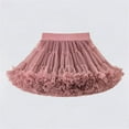 thumbnail image 2 of Miluxas Girls Soft Princess Fluffy Tiered Tulle Pleated Tutu Skirt Ballet Birthday Party Pettiskirt Watermelon Red 5-7 Years, 2 of 5
