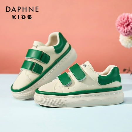 

DAPHNE Girls Casual Trendy Skate Shoes Non-slip Slip-on Hook And Loop Fastener Breathable Sneakers