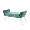 thumbnail image 4 of Inspired Home Turner Velvet Bench Nailhead Trim Acrylic Legs, Slate Blue, 4 of 8