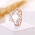 thumbnail image 2 of Marquise Cut Curved Wedding Band Ring Enhancer in 14K Rose Gold Vermeil – Sunburst Ring Guard & Anniversary Ring for Women, 2 of 4