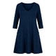 thumbnail image 5 of mfyjkho Vestidos para mujer, Vestido corto informal de manga larga con bolsillo y cuello en V para mujer, color liso Vestidos de playa para mujer xl, 5 of 9
