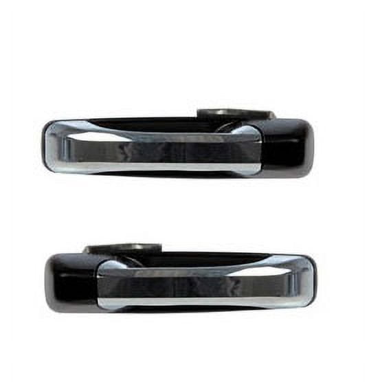 TRQ Rear Chrome & Black Exterior Outside Door Handle Set of 2 for Ram 1500 2500 DHA36906