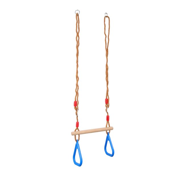 Slhljlin Fitness & Yoga Equipment Barra de columpio para niños con anillos de gimnasia Aro colgante de madera Barras de mono Juego de columpios de madera para interior y exterior Equipo de patio