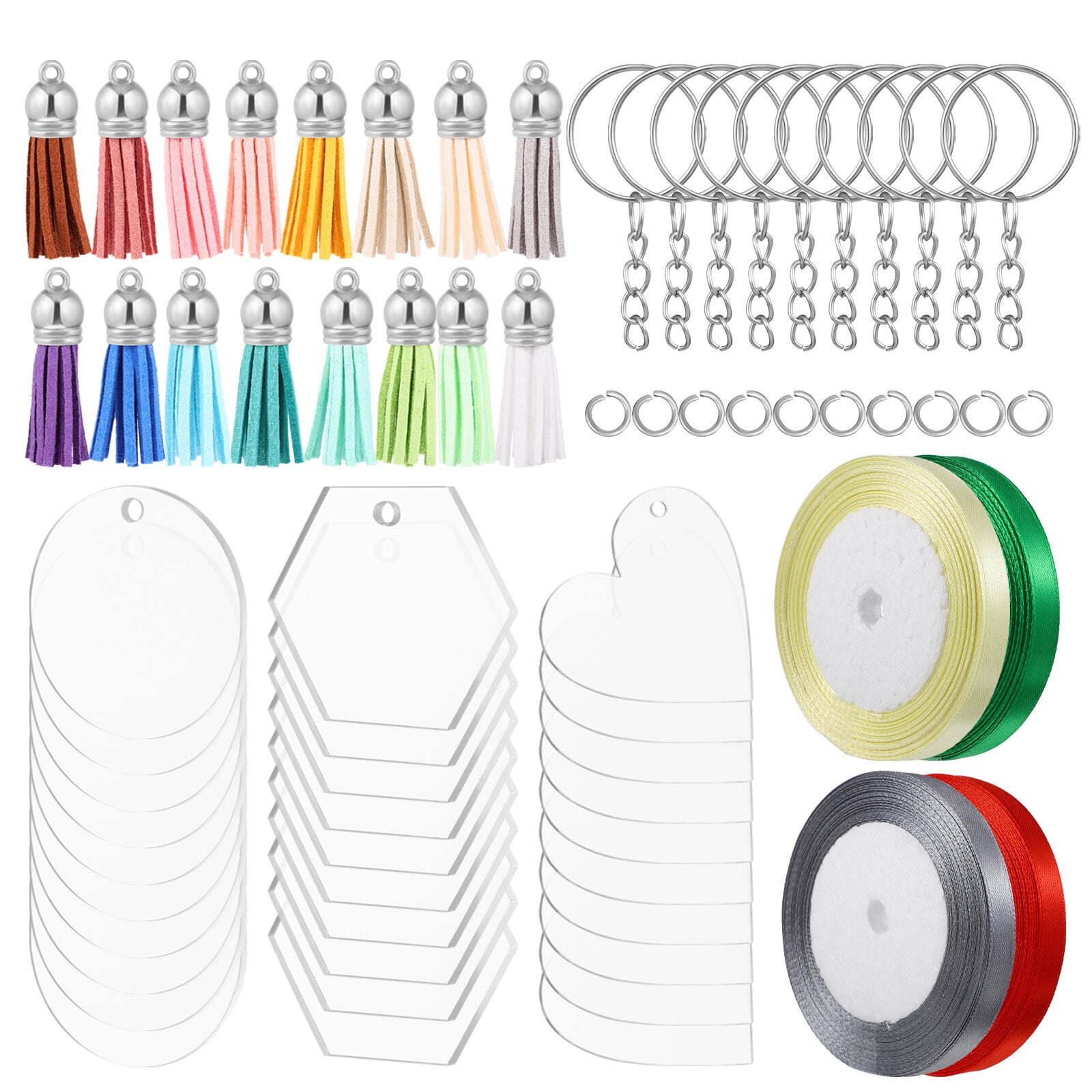 LITINKIMI DIY Acrylic Blanks, Assorted Colors, Smooth Edges, Practical Accessories for Decor, 4Sets
