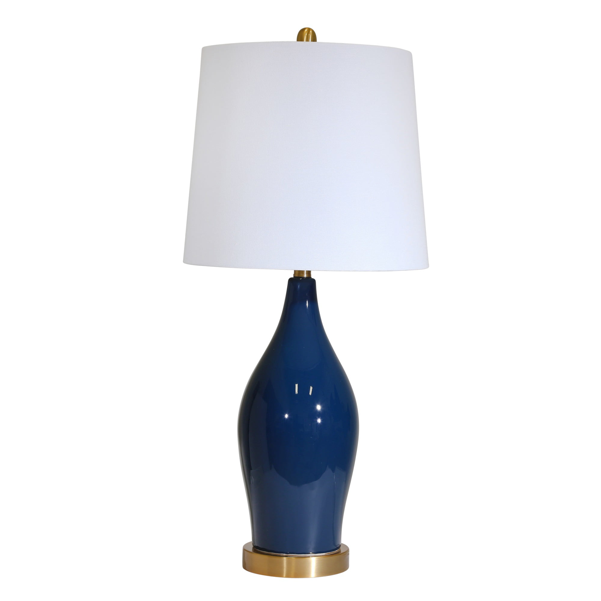 Ceramic 31 Table Lamp W Usb Indigo, Indigo Blue Glass Table Lamp