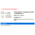 thumbnail image 2 of Pan Bolt Set - Compatible with 2007 - 2008 BMW 328xi, 2 of 2