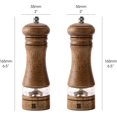 thumbnail image 2 of JF JAMES.F Wooden Salt and Pepper Grinder Set, 6.5 inch Rubber Wood Salt and Pepper Mills Set of 2 with Acrylic Visible Window & Adjustable Ceramic Rotor, 2 of 8