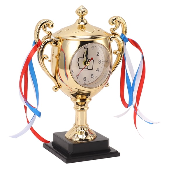 Reloj modelo trofeo, reloj retro, reloj de adorno de escritorio con forma de trofeo realista, reloj despertador para estudiantes, diseño de vanguardia