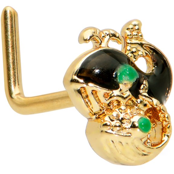 Body Candy Womens 20G PVD Steel L Shaped Nose Ring Family of Whales Nose Stud 7mm