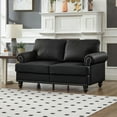 thumbnail image 6 of Modern Minimalist Leather 2+3 Seater Loveseat & Sofa with Nails, 83"L x 32.3"W x 33.8"H, 6 of 12
