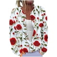 thumbnail image 2 of Cárdigan holgado informal con estampado de manga larga y botones para mujer, chaqueta de punto, top de poliéster para mujer, 2 of 5